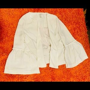 White Open Face Jacket